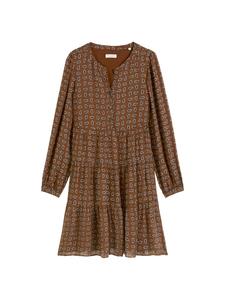 Marc O'Polo Короткое многоярусное платье, стандартный размер, средне-коричневого цвета