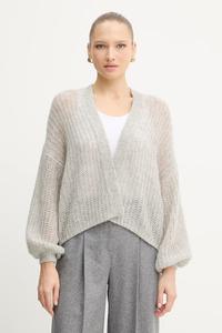 Кардиган из смесовой шерсти Boss Orange, серый