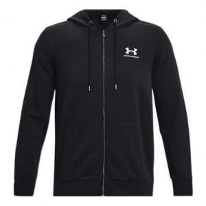Куртка essential fleece full zip hoodie 'black' Under Armour, черный