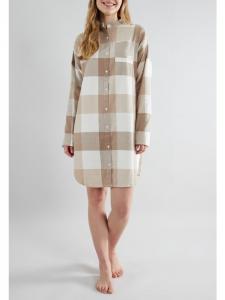 Ночная рубашка Haarlem в клетку коричневого цвета средней ширины Tom Tailor