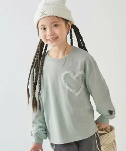 Футболка с длинными рукавами из тюля для девочек, весна/лето 2026 Devirock, цвет 007-Heart-Sage