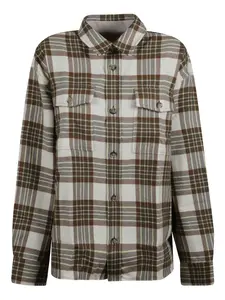 Рубашка в клетку с карманом Ami Paris, нейтральный