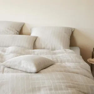 Элегантный полульняной комплект постельного белья Humble, цвет песочный, размер 155х200+80х80 Elegante