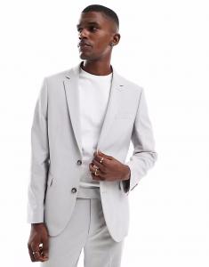 Узкий пиджак ледяного серого цвета Asos Design