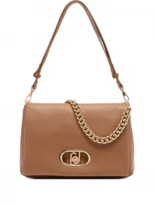 Большая сумка через плечо LaPuffy с застежкой-цепочкой и логотипом LIU JO, коричневый