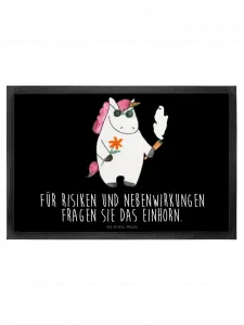 Коврик Mr & Mrs Panda Einhorn Woodstock, черный