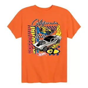 Футболка с принтом California Speedway для мальчиков 8-20 лет Hot Wheels, оранжевый