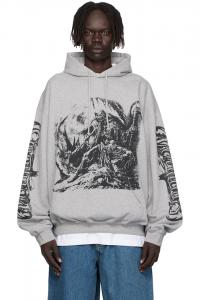 Vetements Свободная готическая толстовка серого цвета