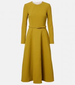 Ucellina платье миди с поясом Emilia Wickstead, Chartreuse