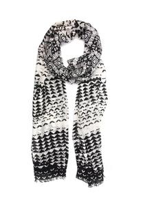 Шарф Окинава разные узоры Collezione alessandro, черный