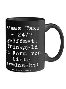 Кружка Мамино такси с надписью черного цвета Mr. & Mrs. Panda