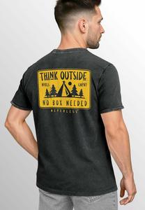 Футболка с принтом VINTAGE BACK THINK OUTSIDE Neverless, антрацит