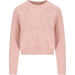 Свитер с круглым вырезом и длинными рукавами CELINE, светло-розовый