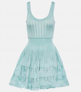 Мини-платье ажурной вязки Alaïa, Menthe
