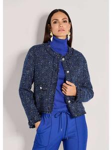 MADELEINE Короткий блейзер в стиле французской элегантности, выполненный в королевском синем/черном/многоцветном исполнении