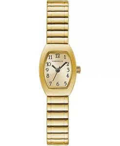 Женские золотистые часы-браслет с расширяющимся ремешком 18x25 мм Caravelle