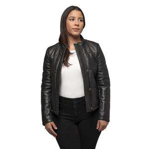 Кожаная куртка-пуховик Melyssa больших размеров Whet Blu, черный