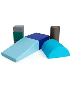 Игровой набор из 6 предметов для лазания и ползания в помещении для детей и малышей, безопасные мягкие пенопластовые блоки Costway, blue