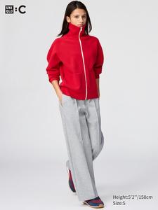 Прямые брюки из футера (укороченные) Uniqlo, 03 grey