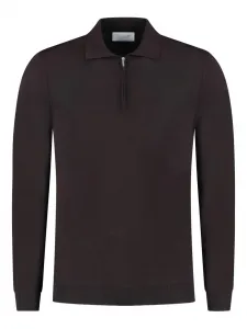 Свитер-поло с воротником на половину молнии Marco Pescarolo, черный