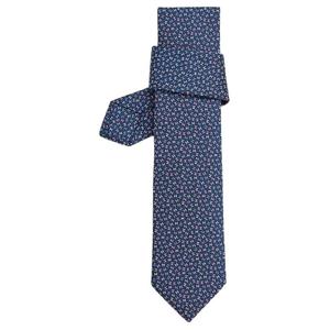 HERMES Мужской синий галстук из шелка тутового шелкопряда