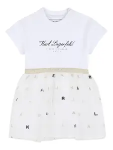 Платье с логотипом Karl Lagerfeld Kids, белый