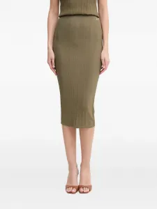 Юбка миди в рубчик с логотипом Marciano By Guess, зеленый