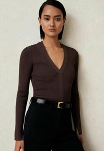 Джемпер Reiss LAURI CRAFT STITCH, Mocha Brown/Brown