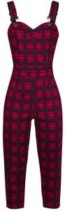 Комбинезон Jawbreaker Just Checking Plaid Jumpsuit, красный