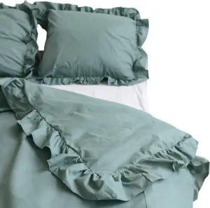 Постельное белье с оборками, пододеяльник для спальни 220х200 см, цвет Бохо-зеленый EDANTI
