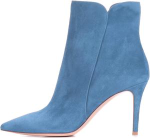Женские ботильоны Eldof на среднем высоком каблуке | Ботинки-лодочки с острым носком и каблуком 8 см | Модные женские ботильоны на шпильке, Ligh Blue