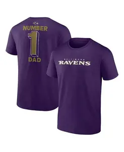 Мужская фиолетовая футболка Dad Jersey Baltimore Ravens 1 Logo Athletic
