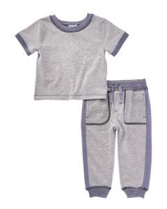 Великолепный комплект из 2 предметов: футболка с облачной отделкой и спортивные брюки Splendid, серый