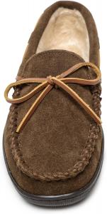 Мужские тапочки Minnetonka с плюшевой подкладкой и жесткой подошвой, коричневый