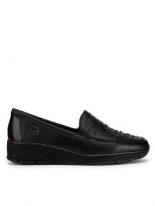 Лоферы женские Rieker с кристаллами, черный