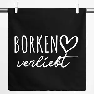 Подушка Huuraa Bark in Love Gift 40x40 см, черная, хлопковая, подарок из коры Hellweg Druckerei