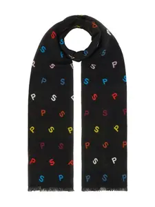 Шарф с бахромой Paul Smith, черный