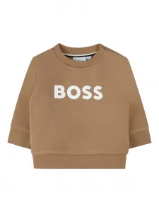 Толстовка с логотипом BOSS Kidswear, коричневый