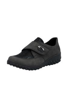 Rieker Низкие туфли антрацитового/черного цвета с рисунком рептилии/черного цвета