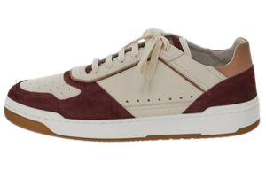 Brunello Cucinelli Низкие мужские кроссовки для скейтбординга бежево-коричневого цвета