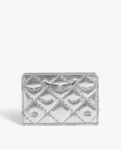 Металлическая визитница ZV Pass с монограммой для женщин Zadig & Voltaire, серебряный