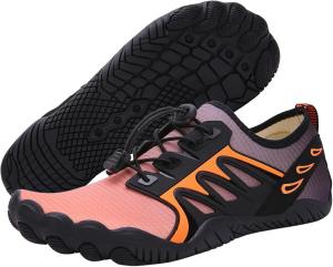 Водные тапочки для мужчин и женщин, походные обувь, дышащие, быстросохнущие, нескользящие, обувь с нулевым перепадом, удобная с широким носком, спортивная обувь для пляжа, бассейна, аква, плавания, серфинга и прогулок Generic, оранжевый