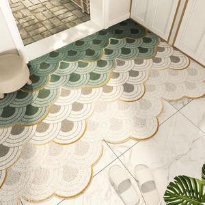 Dajiang Ковер 45x75 см для прихожей, шелковая петля, блестящий, крупный узор, 1 см