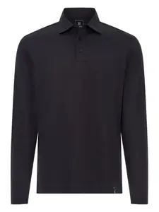 Рубашка поло с длинными рукавами Boggi Milano, черный