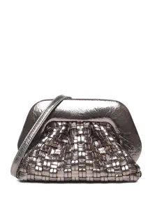 Мини-сумка с эффектом металлик Themoirè, серебристый