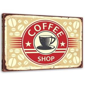 Фрески Feeby Retro Vintage Kaffee Schild, красный