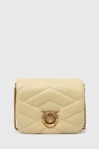 Кожаная сумка Pinko, бежевый