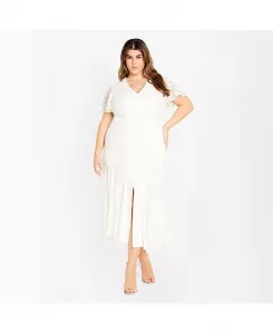 Платье Christa с кружевом Plus Size CITY CHIC, слоновая кость/кремовый