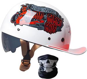 Шлем мотоциклетный YMKJGZS с принтом, белый