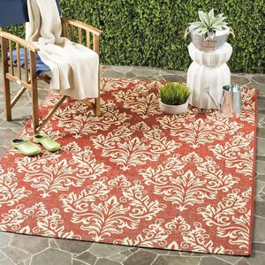 Ковер для внутреннего и наружного использования safavieh courtyard collection red/cream cy6930 водонепроницаемый легко чистится для патио заднего двора прихожей, 244 x 336 см